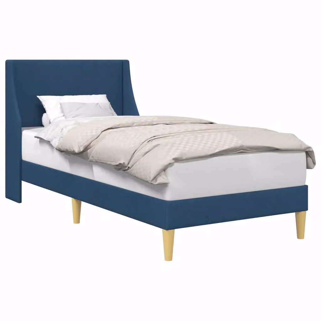 Struttura letto con giroletto in tessuto blu DESIGN IN L/P: 90 x 200 cm – 2