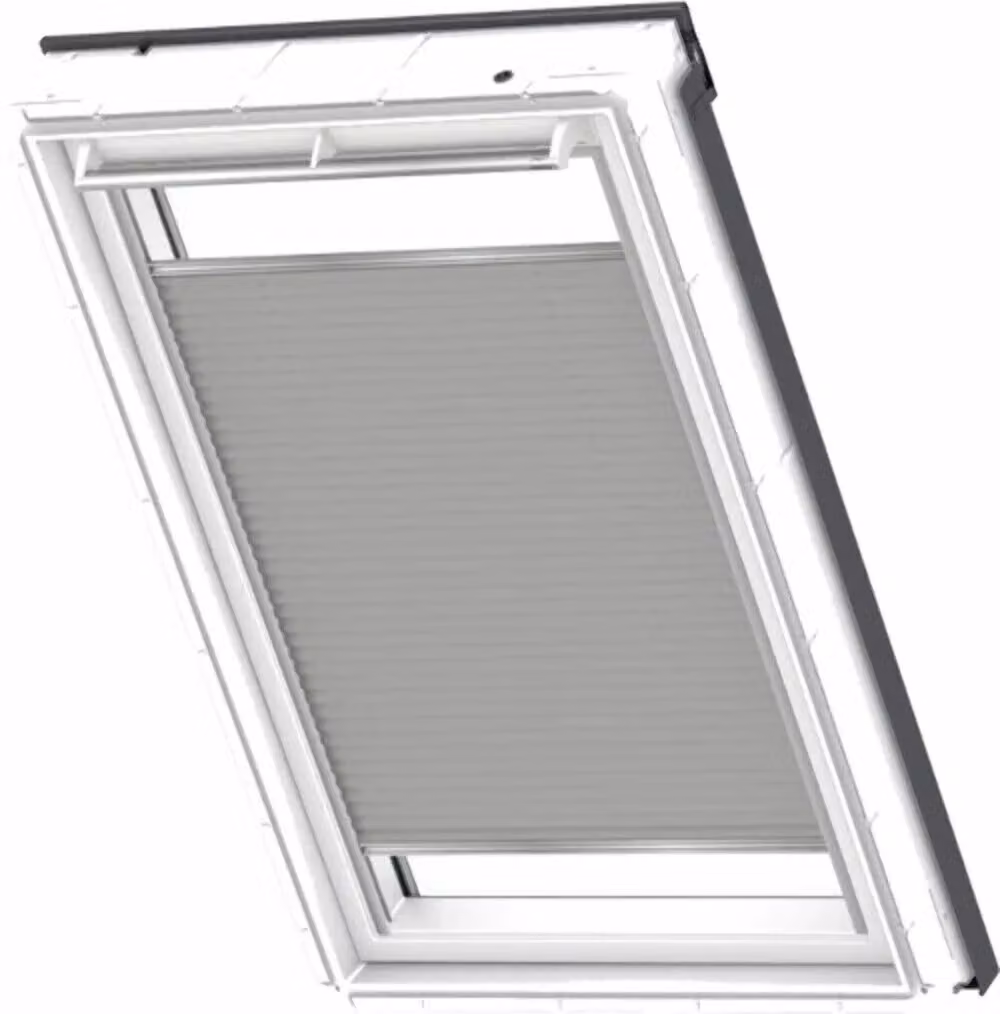 Tenda Plissé Velux Elettrica Bianca/Grigia Semi-Trasparente L: 78 cm, H: 98 cm – 2