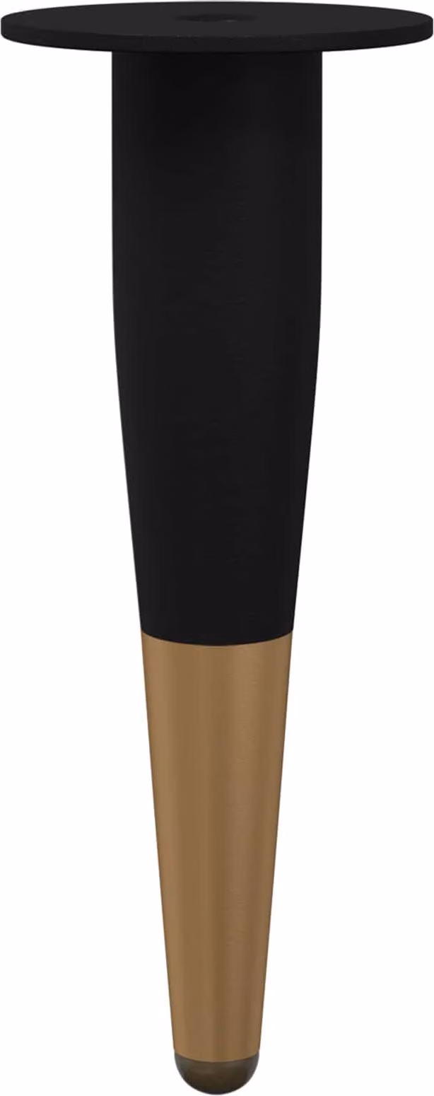 Piedini per mobili 2 pcs Nero e Oro Ø 40 x 98 mm Ferro