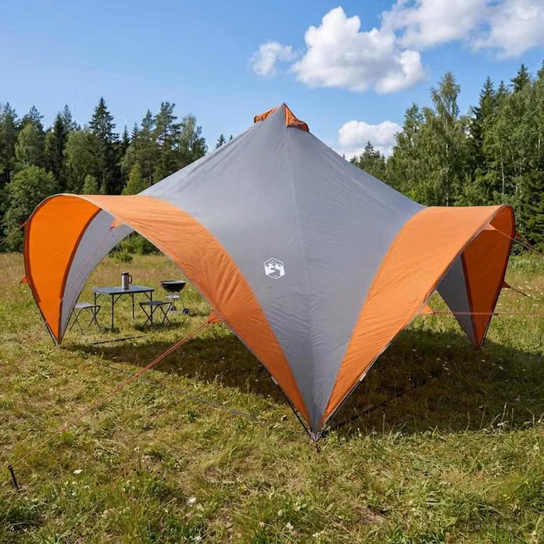 Tenda Party vidaXL Grigio e Arancione L/P/H: 400 x 400 x 320 cm
