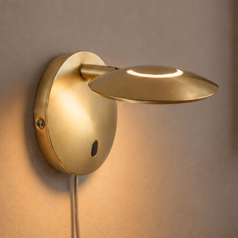 Steinhauer Applique da parete Zenith, dimmerabile, Ottone / Oro, Soggiorno / Sala da pranzo, Metallo, Moderno, Applique