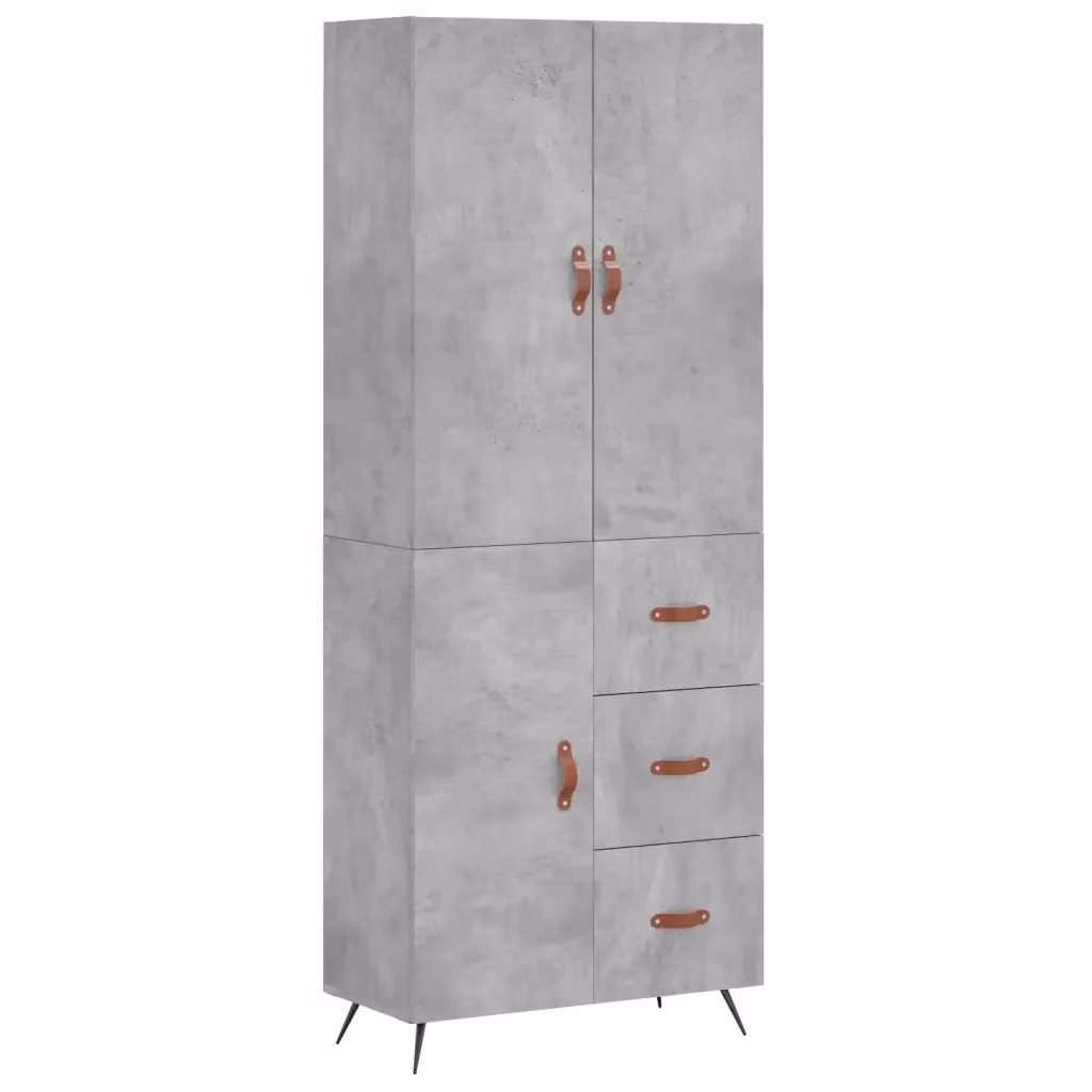 Credenza Buffet Armadio da Cucina Design Mania Grigio Cemento in Legno e Metallo L: 69,5 cm, P: 34 cm, H: 180 cm – 2