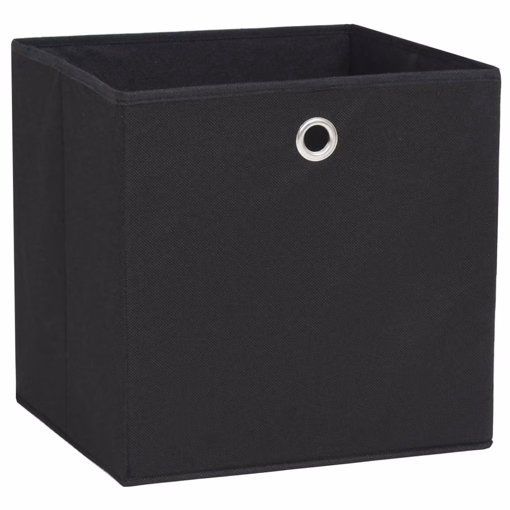 vidaXL Scatole portaoggetti 10 pz. Tessuto non tessuto 28x28x28 cm Nero
