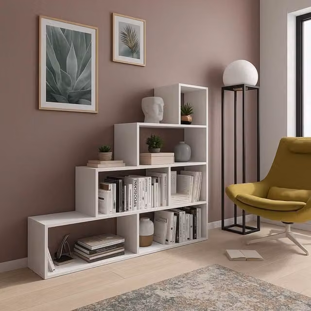 Libreria DMORA Serole con 3 Ripiani, Design Moderno, Bianco, L: 145 cm, P: 28 cm, H: 143 cm