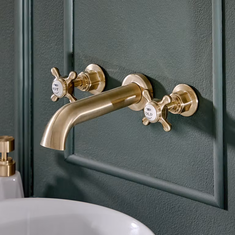Miscelatore Lavabo Tradizionale a Parete 3 Fori - Stile Classico - Controllo preciso