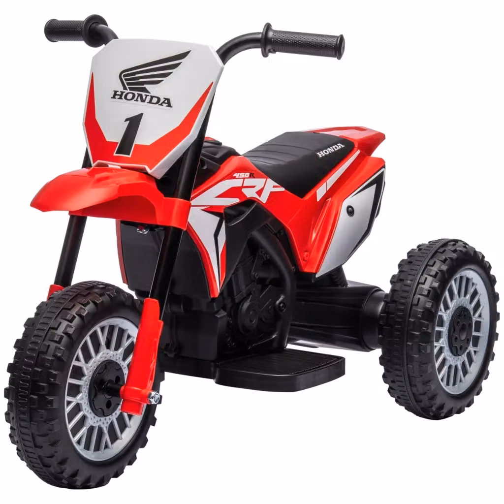 Moto Elettrica per Bambini HOMCOM Rossa con 3 Ruote, Batteria Ricaricabile e Luci e Suoni – 2