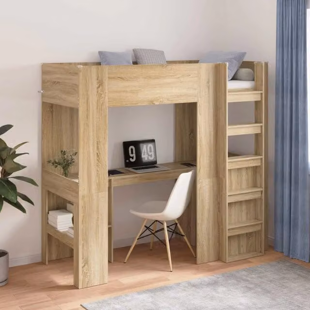 Struttura letto a castello con scrivania Rovere Sonoma 3410429