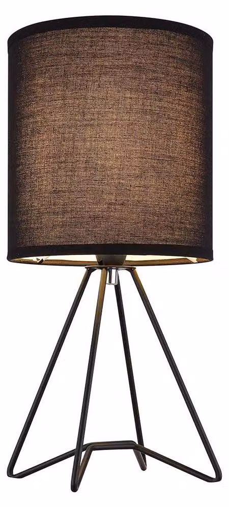 Lampada da tavolo, tessuto, nero, H 34,5 cm