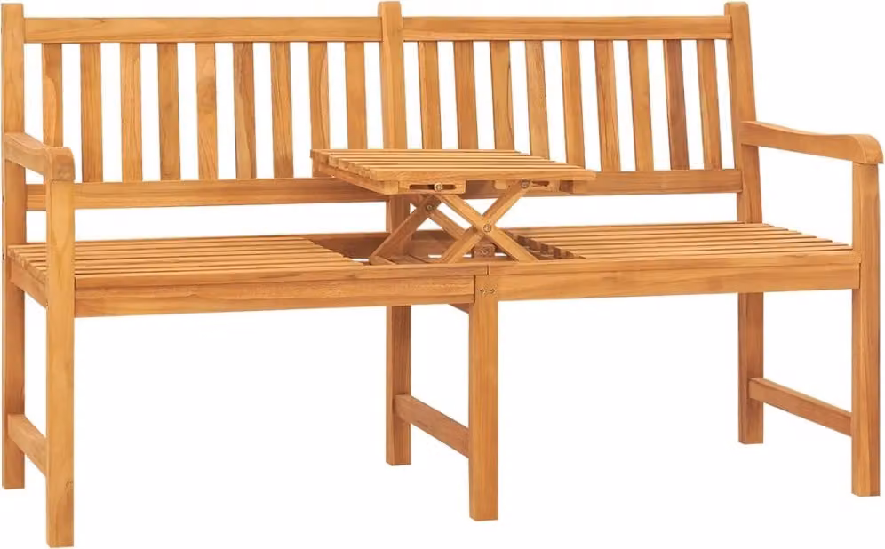 The Living Store Panca da giardino a 3 posti con tavolo 150 cm in legno massiccio di teak