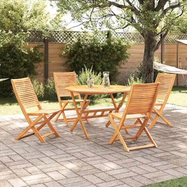 Set da Pranzo per Giardino 5 pz Marrone 3375706