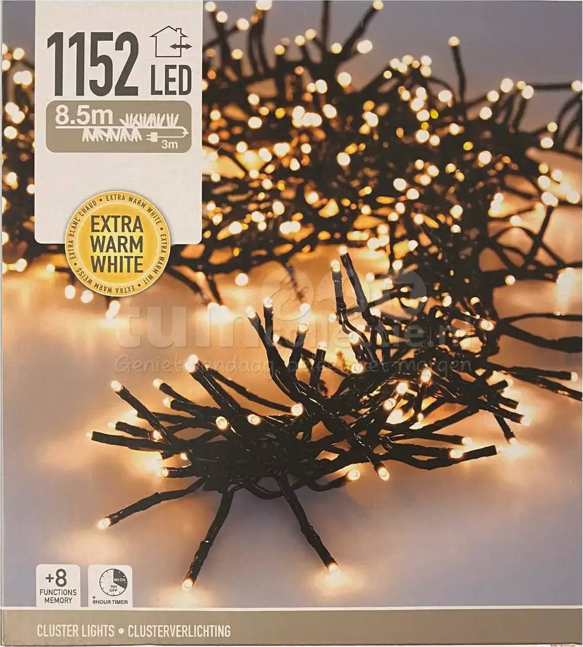 Illuminazione a grappolo/illuminazione natalizia 1152 LED - Bianco extra caldo - 8,5 metri