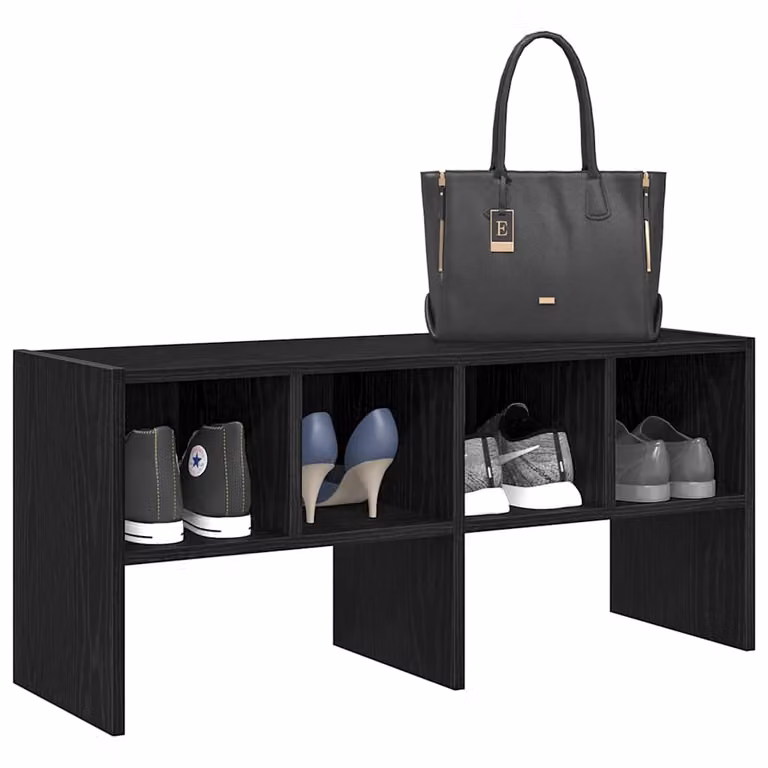 Scarpiera moderna vidaXL in MDF nero con ripiani piatti L: 89,5 cm, P: 30 cm, H: 40 cm