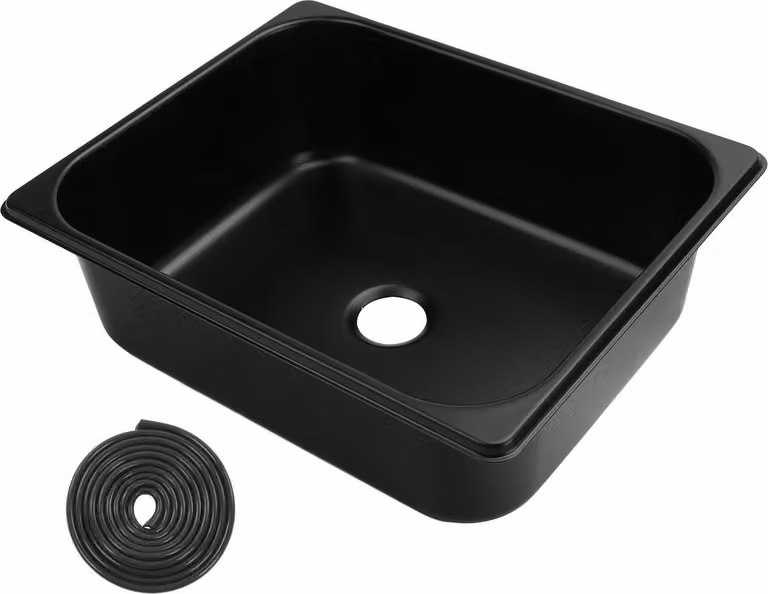 320 x 260 100 mm Lavello per camper 304 acciaio inox Versatile lavello quadrato per cucina e bagno con uscita da 40 mm per barca caravan camper