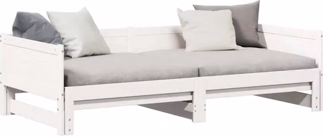 Letto matrimoniale | Letto per adulti | Letto Giorno Estraibile Bianco 203,5 x 184 x 56,5 cm