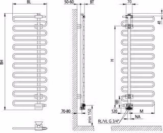 Kermi Icaro BH1866x58x400mm