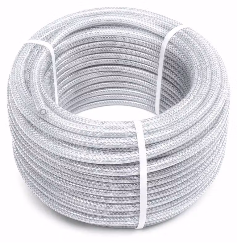 Tubo flessibile in PVC rinforzato Wiltec, con diametro interno di 13 mm, spessore della parete di 3,5 mm e lunghezza di 50 metri, tubo adatto al contatto con alimenti, fino a una pressione massima di 16 bar