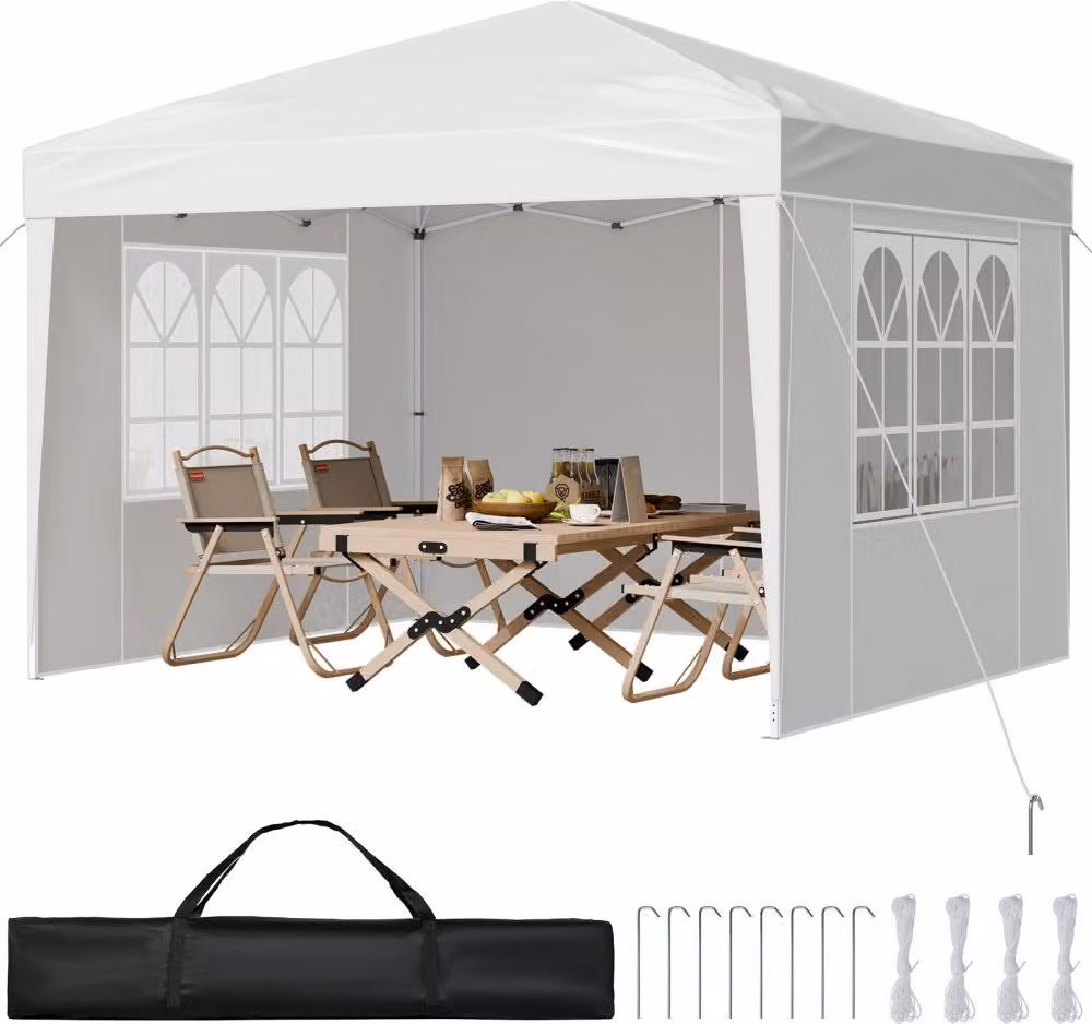 Gazebo pieghevole 2,95x2,95x2,63 m - tenda da festa bianca - tenda da giardino - gazebo versatile per eventi e celebrazioni