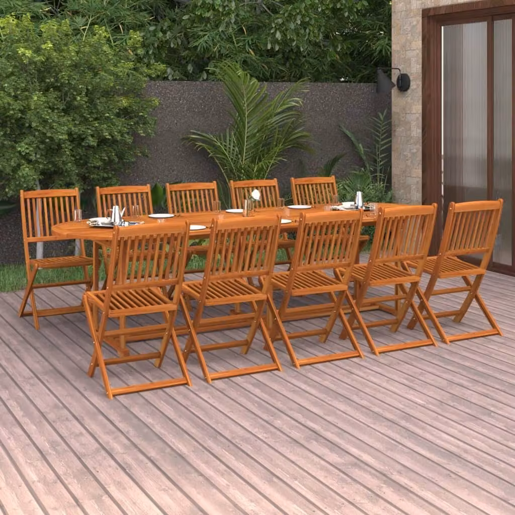 Maison Exclusive - Set da pranzo da giardino 11 pezzi 280x90x75 cm Legno massello di acacia