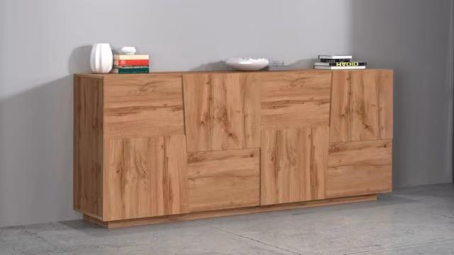 Credenza 4 Ante 200x44x86 cm Pongo 4A Rovere Wotan