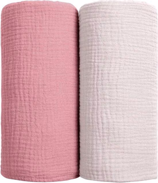 Set di lenzuola in morbido cotone per materassi gonfiabili - Traspiranti e versatili - Confezione da 2 (rosa)