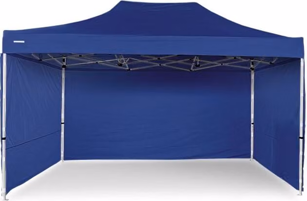 Tenda da festa a forbice 3x4,5 m ALU Premium 450 g/m² - 4 pannelli laterali pieni blu