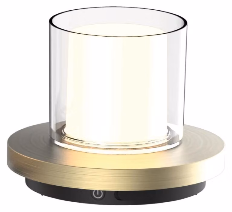 Luxus Europe - Lampada da tavolo solare Coco Gold - Lampada da tavolo e da soffitto solare a LED, senza fili, per uso esterno – Alimentata a energia solare e ricaricabile tramite USB-C