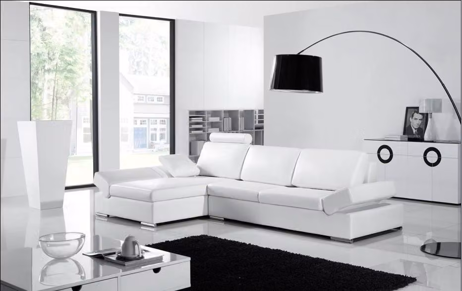 Ecksofa Sofa Couch Polster Wohnlandschaft Leder Eck Sofas Garnitur L-Form