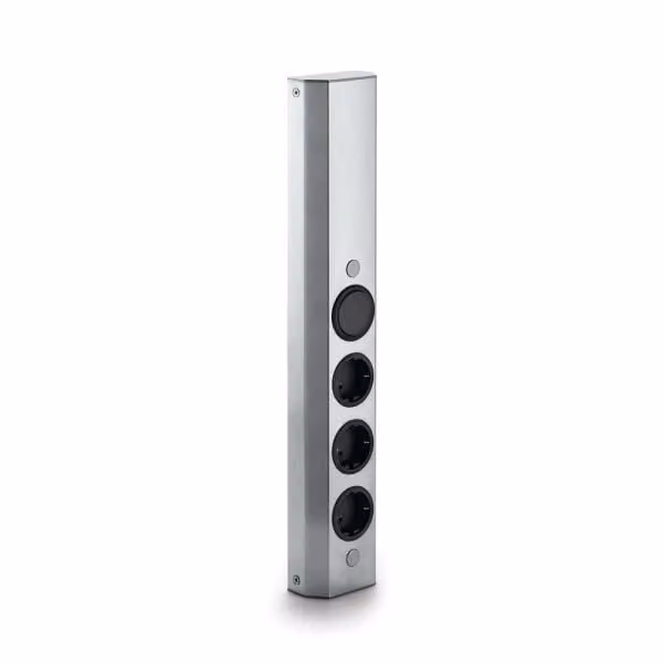 STS 3061 profilo energetico in ACCIAIO INOX con interruttore per illuminazione / presa multipla