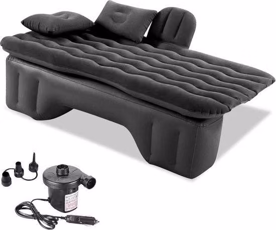 Materasso gonfiabile nero - Materasso gonfiabile per viaggi in auto e campeggio - Impermeabile e senza fori - Materasso gonfiabile per escursioni, piscina e spiaggia