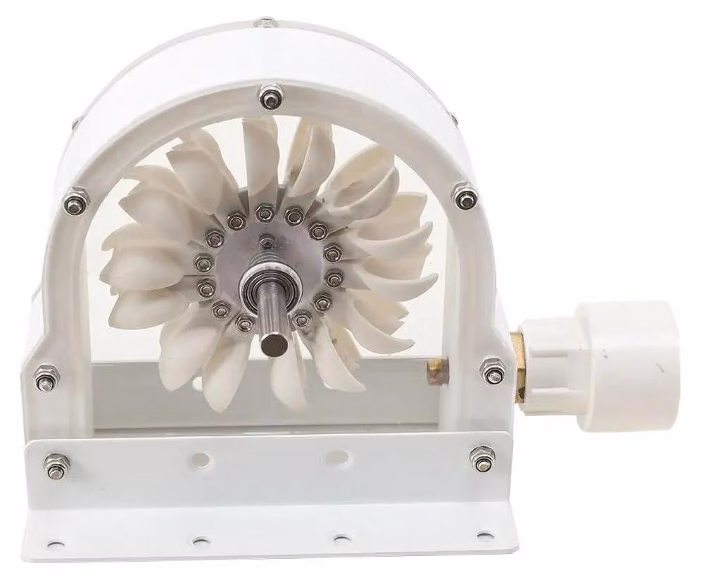 Generatore idroelettrico - Turbina a impulso Pelton - 100–300 W - 500–4000 giri/min - Adattatori inclusi - Unità autonoma - Micro-centrale idroelettrica fai da te