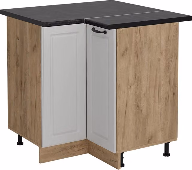 Mobile ad angolo cucina R-Line Bianco rustico/Rovere dorato 75.6 cm, PL Antracite Vicco