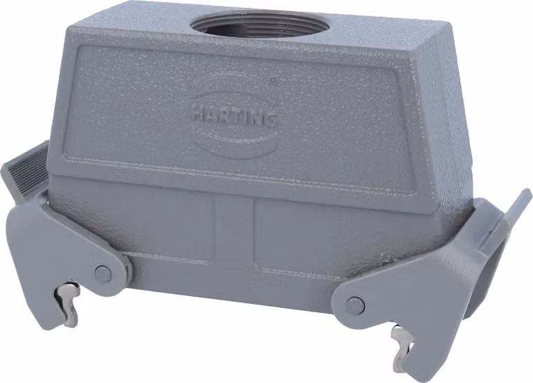HARTING Han 24B Contenitore con manicotto alto, 1xM40 uscita cavo diritta, con 2 staffe trasversali Vite M40 Area di serraggio 19,0 mm -