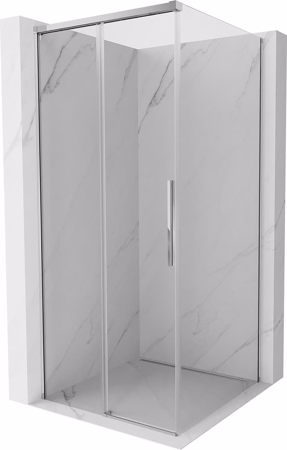 Mexen Rox cabina doccia scorrevole 100 x 100 cm, trasparente, cromato - 8C2-100-100-01-00