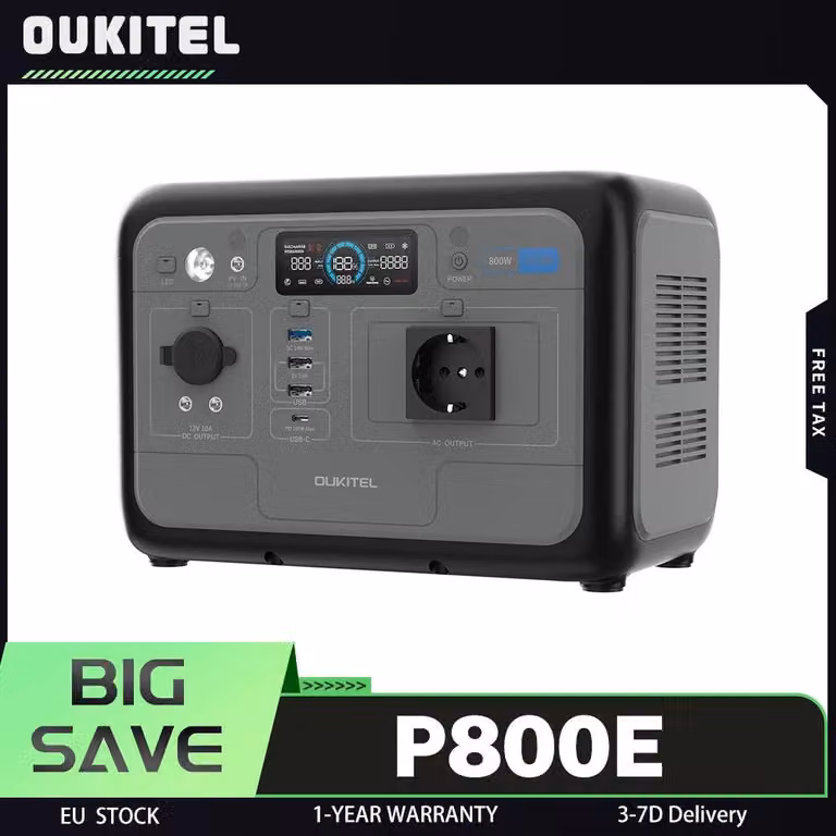 Batteria portatile con celle ad alta capacità, funzione di ricarica rapida e diverse uscite, ideale per l'uso in movimento