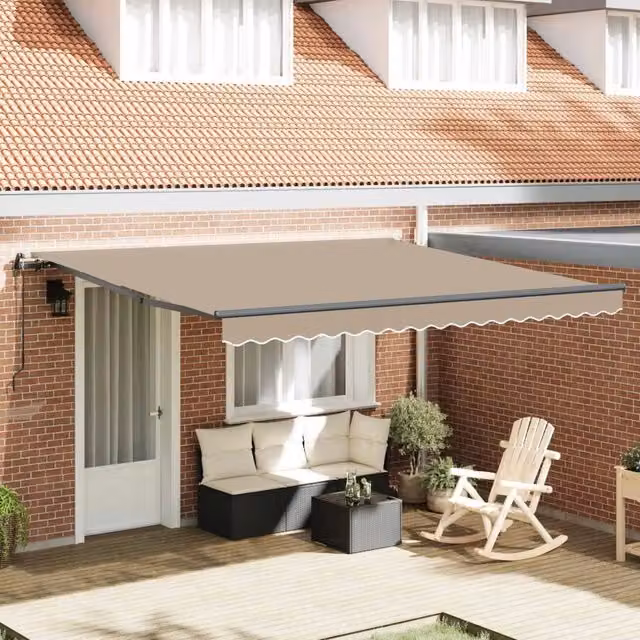 Tenda retrattile Beige 400 × 300 cm Tessuto e Alluminio 3330613