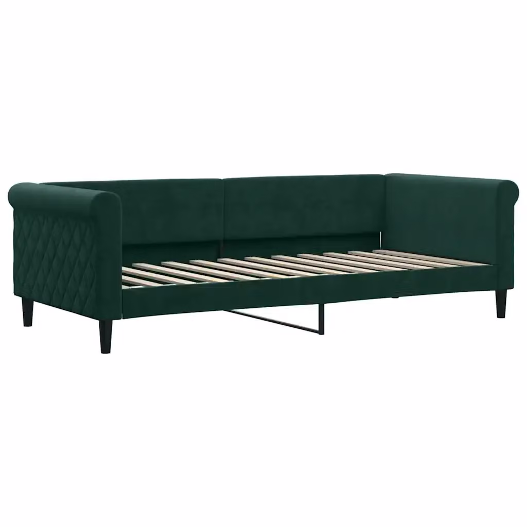 Letto da giorno verde vidaXL con struttura imbottita e design moderno – 2