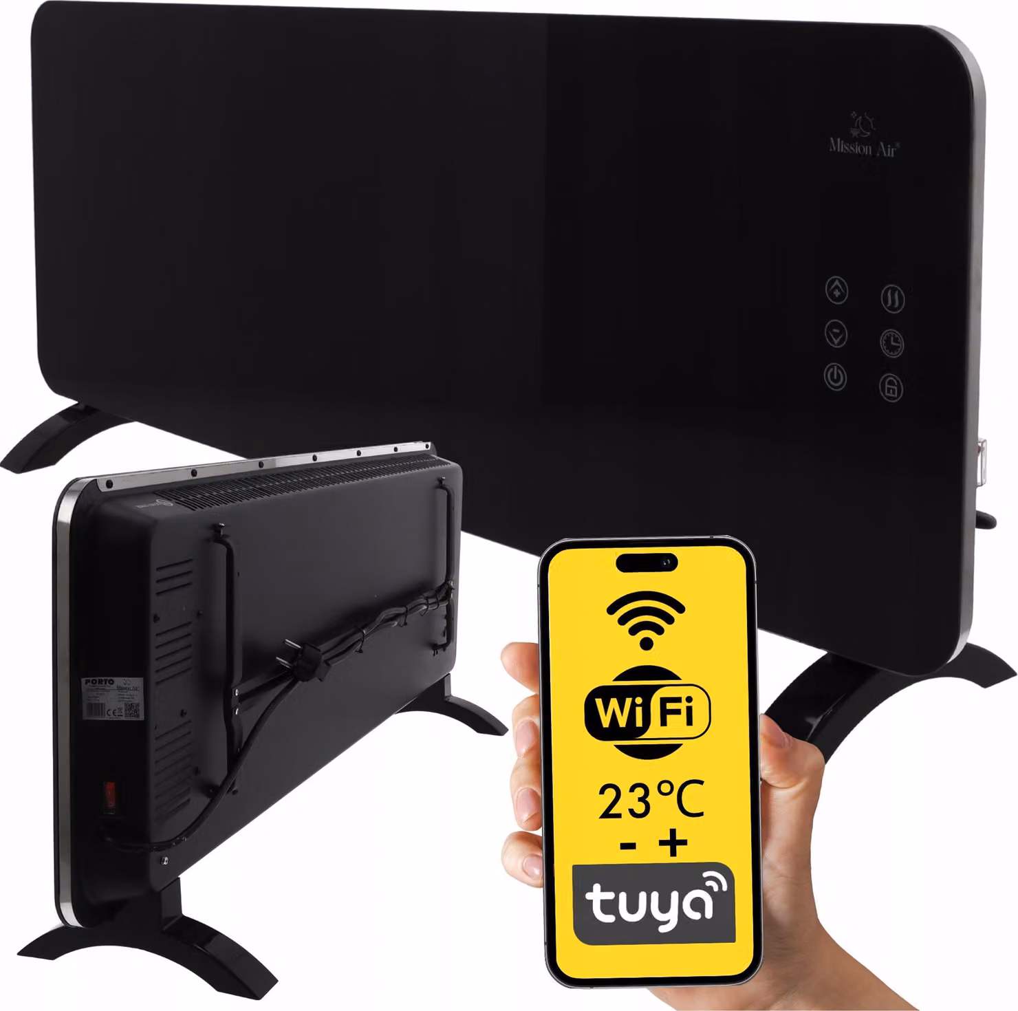 Riscaldamento a convettori PORTO WiFi 2400 W, nero