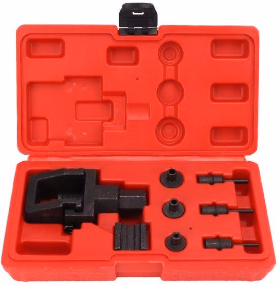 Set di utensili per motociclette Acciaio al carbonio forgiato, composto da 8 pezzi, per catene delle dimensioni 520/525/530/532. Set per la sostituzione della catena