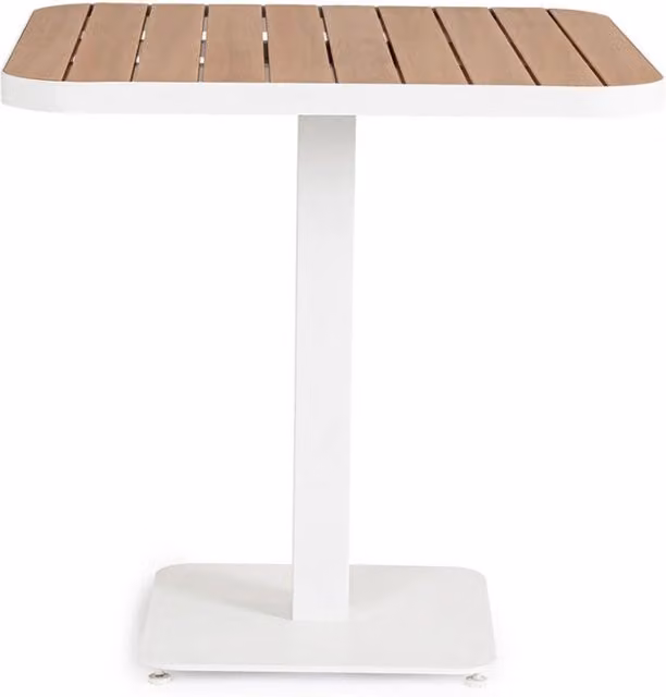Tavolo da Esterno 75x75x75h cm in Alluminio e Acciaio E-Coating Zelmar Bianco