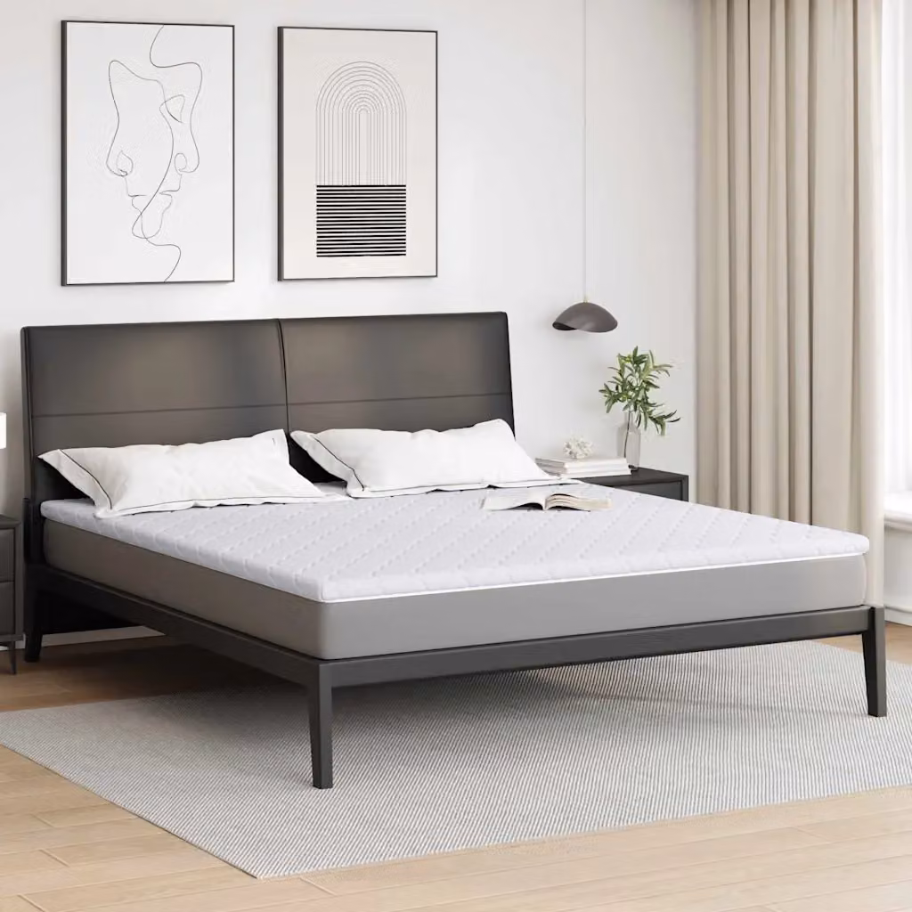 Topper al cocco vidaXL Bianco 200 x 200 cm in tessuto Jacquard