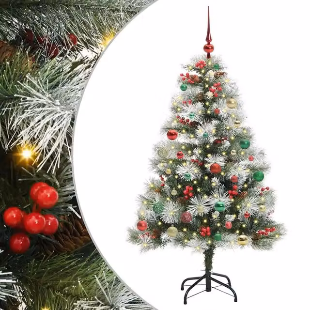 Albero di Natale da tavolo DESIGN IN Verde e Bianco, Altezza: 150 cm – 1