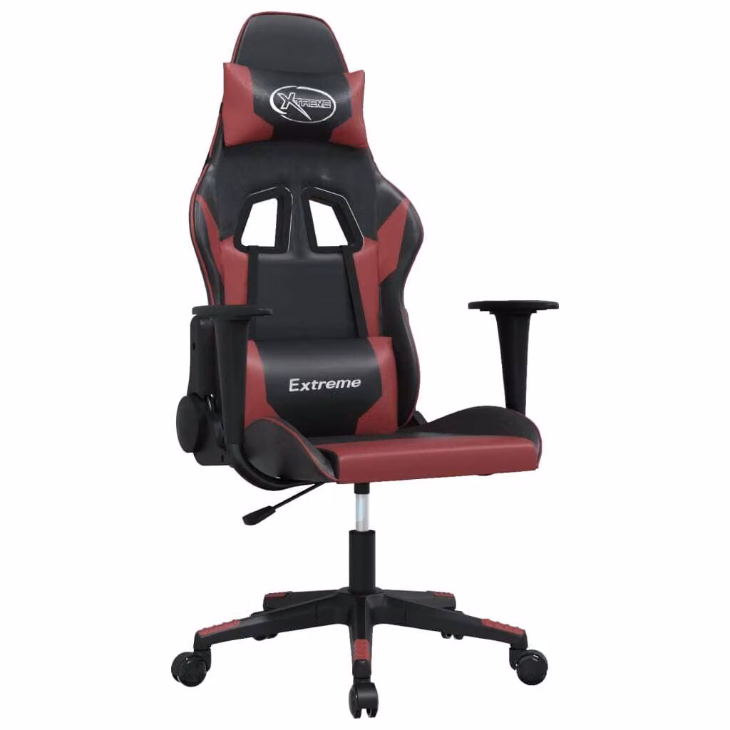 Sedia Gaming Nero e Rosso Vino in Pelle finta