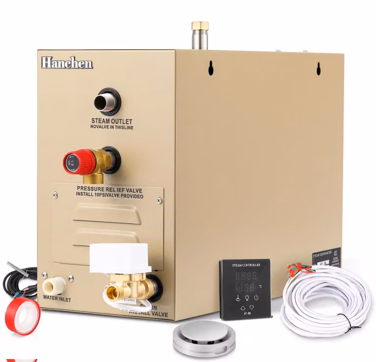 Generatore di vapore da 9 kW, capacità di 7,5 m³, temperatura di esercizio da 35 a 55 °C, dotato di timer, alimentazione 380 V