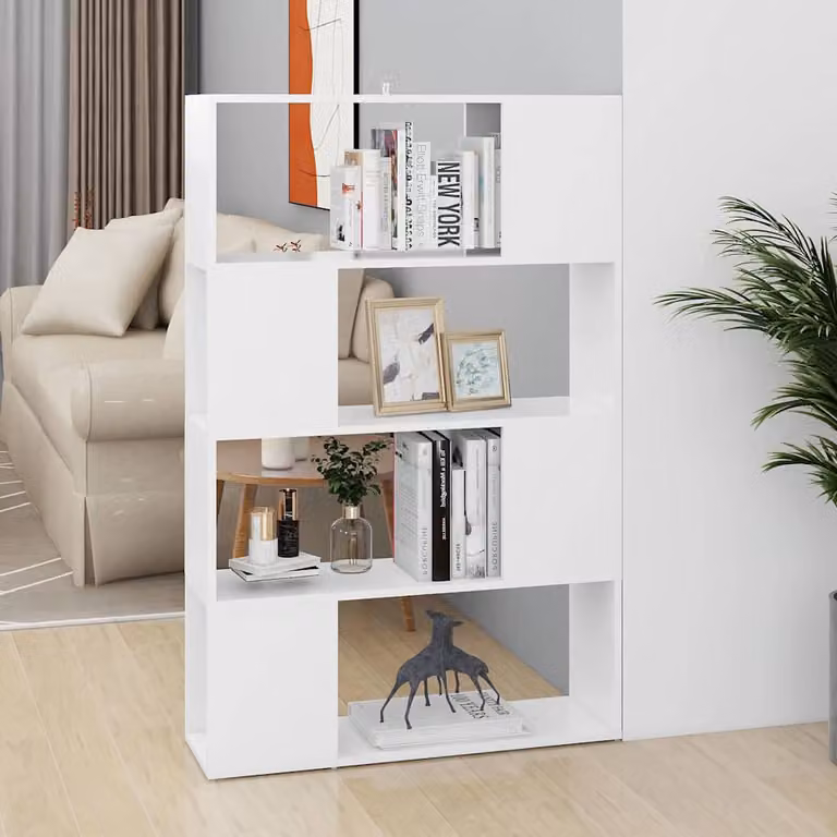 Libreria/Divisorio vidaXL Bianco in MDF L: 80 cm, P: 24 cm, H: 124,5 cm