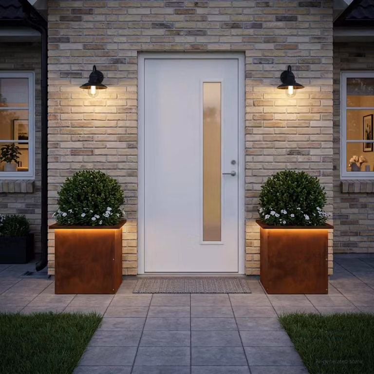 vidaXL Fioriera da giardino con LED 2 pz Ruggine 40 x 40 x 40 cm