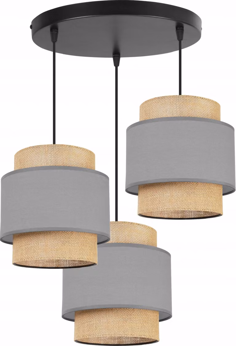 Lampada a sospensione, lampadario da soffitto, paralume, Boho Juta