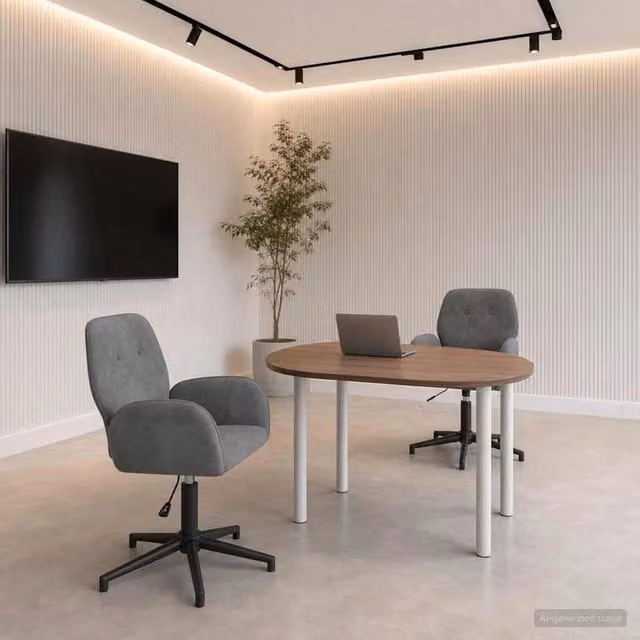 Set di 2 sedie da scrivania girevoli vidaXL in velluto grigio con braccioli, L/P/H: 54 x 55 x 90 cm – 1