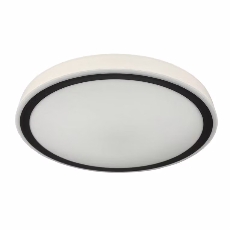 Plafoniera LED rotonda bianco e nero 18W, luce bianca neutra 2000 lm, metallo, dimensioni: 5x30x30 cm, IP54, Light Prestige