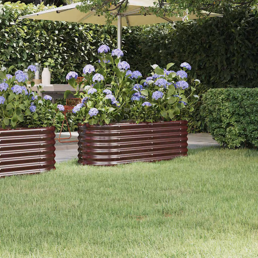 Letto rialzato da giardino vidaXL in acciaio zincato marrone L: 114 cm, P: 40 cm, H: 36 cm