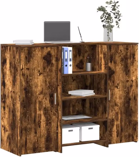 Banco Reception Rovere Fumo 135x50x103,5cm in Legno Multistrato 3324191